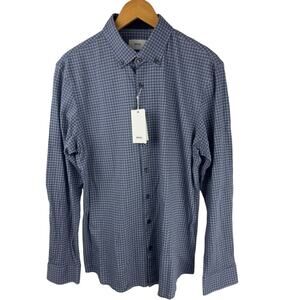 BRAX FEEL GOOD DANIEL‎ HI-FLEX MODERN FIT BUTTON UP SHIRT BLUE NWT MEN'S M 39/40